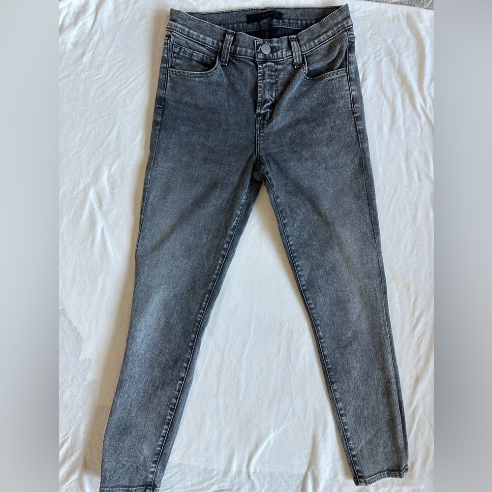J Brand Washed Black Gray Skinny Hook Up Jeans 25